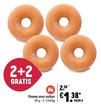 Promoties Donut met suiker - Huismerk - Delhaize - Geldig van 07/01/2021 tot 13/01/2021 bij Delhaize