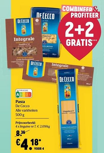 Promoties Pasta de cecco linguine - De Cecco - Geldig van 07/01/2021 tot 13/01/2021 bij Delhaize