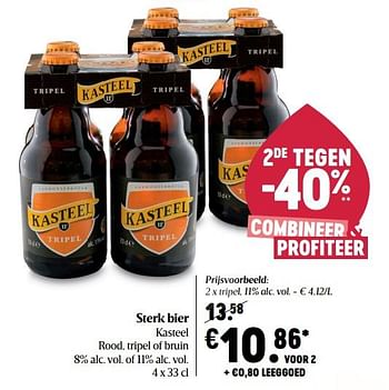 Promoties Sterk bier kasteel rood tripel of bruin - Kasteelbier - Geldig van 07/01/2021 tot 13/01/2021 bij Delhaize