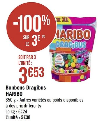 Promotions Bonbons dragibus haribo - Haribo - Valide de 04/01/2021 à 17/01/2021 chez Super Casino