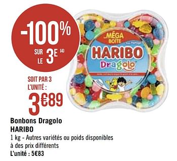 Promotions Bonbons dragolo haribo - Haribo - Valide de 04/01/2021 à 17/01/2021 chez Super Casino