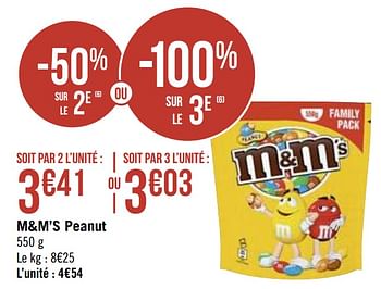 Promotions M+m`s peanut - M&M 's - Valide de 04/01/2021 à 17/01/2021 chez Super Casino