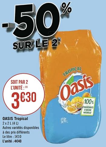 Promotions Oasis tropical - Tropical - Valide de 04/01/2021 à 17/01/2021 chez Super Casino