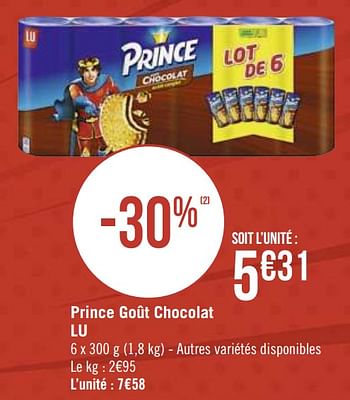 Promotions Prince goût chocolat lu - Lu - Valide de 04/01/2021 à 17/01/2021 chez Super Casino