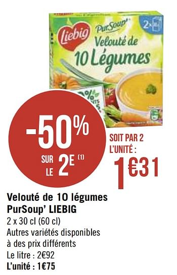 Promotions Velouté de 10 légumes pursoup` liebig - Liebig - Valide de 04/01/2021 à 17/01/2021 chez Super Casino