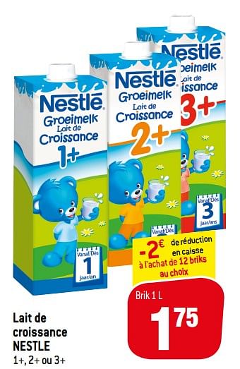 Promoties Lait de croissance nestle - Nestlé - Geldig van 06/01/2021 tot 12/04/2021 bij Match