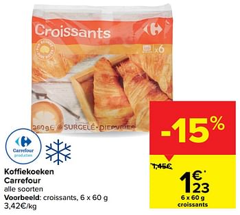 Promotions Koffiekoeken carrefour croissants - Produit maison - Carrefour  - Valide de 06/01/2021 à 18/01/2021 chez Carrefour