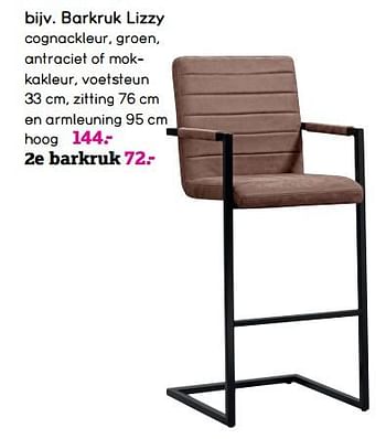 Promoties Barkruk lizzy - Huismerk - Leen Bakker - Geldig van 04/01/2021 tot 31/01/2021 bij Leen Bakker