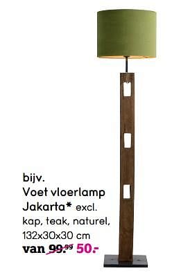 Promotions Voet vloerlamp jakarta - Produit maison - Leen Bakker - Valide de 04/01/2021 à 31/01/2021 chez Leen Bakker