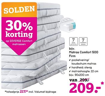 Promoties Matras comfort 500 firm - Huismerk - Leen Bakker - Geldig van 04/01/2021 tot 31/01/2021 bij Leen Bakker