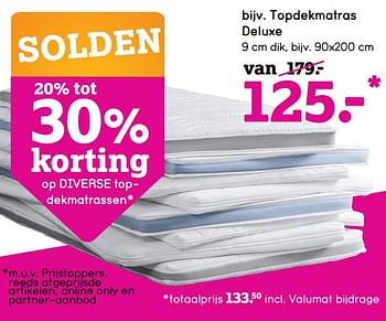 Promoties Topdekmatras deluxe - Huismerk - Leen Bakker - Geldig van 04/01/2021 tot 31/01/2021 bij Leen Bakker