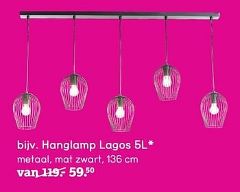 Promoties Hanglamp lagos - Huismerk - Leen Bakker - Geldig van 04/01/2021 tot 31/01/2021 bij Leen Bakker