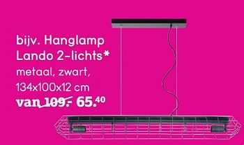 Promotions Hanglamp lando 2-lichts - Produit maison - Leen Bakker - Valide de 04/01/2021 à 31/01/2021 chez Leen Bakker