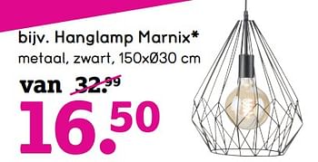 Promoties Hanglamp marnix - Huismerk - Leen Bakker - Geldig van 04/01/2021 tot 31/01/2021 bij Leen Bakker