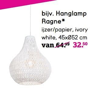 Promoties Hanglamp ragne - Huismerk - Leen Bakker - Geldig van 04/01/2021 tot 31/01/2021 bij Leen Bakker