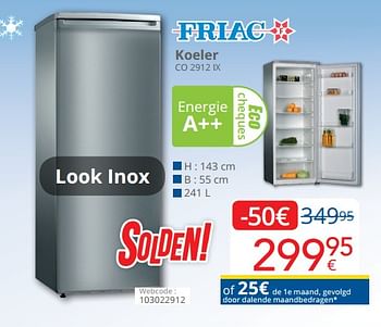 Promoties Friac koeler co 2912 ix - Friac - Geldig van 04/01/2021 tot 31/01/2021 bij Eldi
