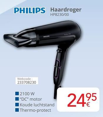 Promoties Philips haardroger hp8230-00 - Philips - Geldig van 04/01/2021 tot 31/01/2021 bij Eldi