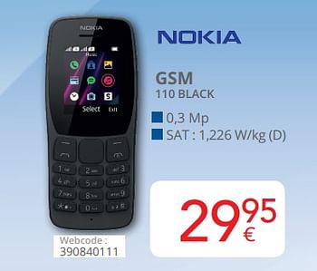Promoties Nokia gsm 110 black - Nokia - Geldig van 04/01/2021 tot 31/01/2021 bij Eldi