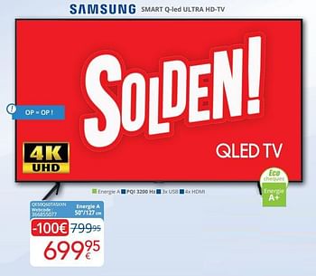 Promoties Samsung smart q-led ultra hd-tv qe50q60tasxxn - Samsung - Geldig van 04/01/2021 tot 31/01/2021 bij Eldi