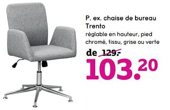 Promotions Chaise de bureau trento - Produit maison - Leen Bakker - Valide de 04/01/2021 à 31/01/2021 chez Leen Bakker
