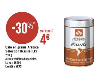 Promotions Café en grains arabica selection brasile illy - Illy - Valide de 04/01/2021 à 17/01/2021 chez Géant Casino