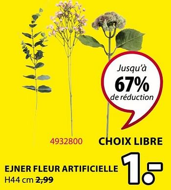 Promoties Ejner fleur artificielle - Huismerk - Jysk - Geldig van 04/01/2021 tot 17/01/2021 bij Jysk