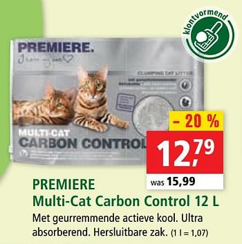 Promoties Premiere multi-cat carbon control - Premiere - Geldig van 08/01/2021 tot 20/01/2021 bij Maxi Zoo