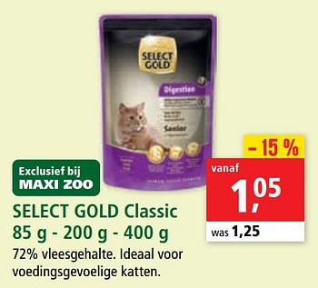 Promotions Select gold classic - Select Gold - Valide de 08/01/2021 à 20/01/2021 chez Maxi Zoo