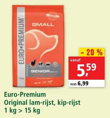 Promotions Euro-premium original lam-rijst, kip-rijst - Euro Premium - Valide de 08/01/2021 à 20/01/2021 chez Maxi Zoo
