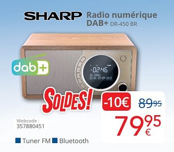 Promoties Sharp radio numérique dab+ dr-450 br - Sharp - Geldig van 04/01/2021 tot 31/01/2021 bij Eldi