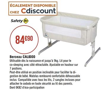 Promotions Berceau calidoo - Safety 1st - Valide de 04/01/2021 à 31/01/2021 chez Géant Casino