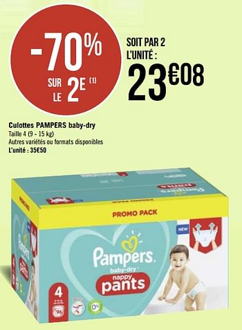 Promoties Culottes pampers baby-dry - Pampers - Geldig van 04/01/2021 tot 31/01/2021 bij Géant Casino