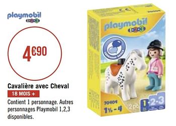 Promotions Cavalière avec cheval - Playmobil - Valide de 04/01/2021 à 31/01/2021 chez Géant Casino