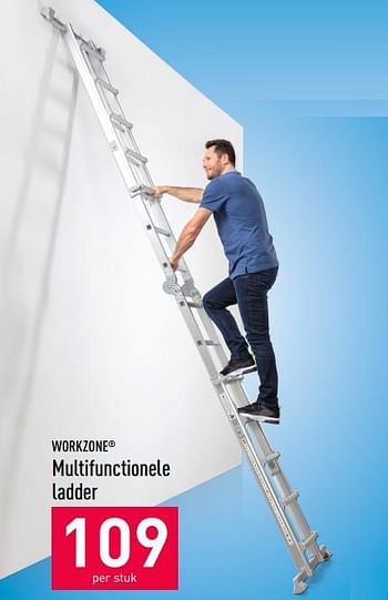 mentaal Collectief Raak verstrikt Workzone Multifunctionele ladder - Promotie bij Aldi