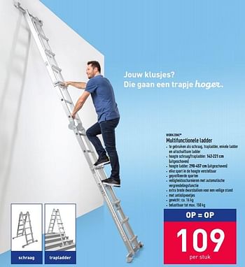 vocaal Mooi Dapperheid Workzone Multifunctionele ladder - Promotie bij Aldi