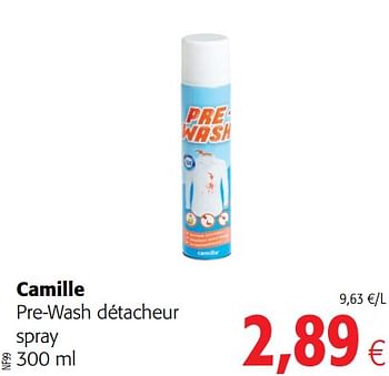 Promotions Camille pre-wash détacheur spray - Camille - Valide de 04/01/2021 à 12/01/2021 chez Colruyt