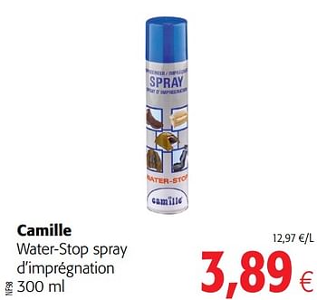 Promoties Camille water-stop spray d`imprégnation - Camille - Geldig van 04/01/2021 tot 12/01/2021 bij Colruyt