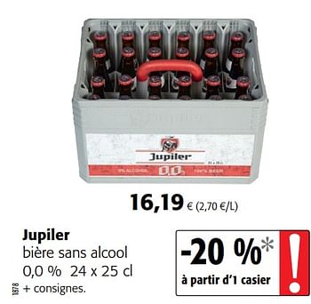 Promotions Jupiler bière sans alcool 0,0 % - Jupiler - Valide de 04/01/2021 à 12/01/2021 chez Colruyt