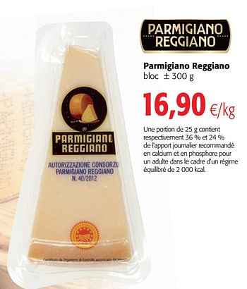 Promotions Parmigiano reggiano - Parmigiano Reggiano - Valide de 04/01/2021 à 12/01/2021 chez Colruyt