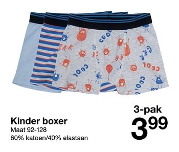 Promotions Kinder boxer - Produit maison - Zeeman  - Valide de 09/01/2021 à 15/01/2021 chez Zeeman
