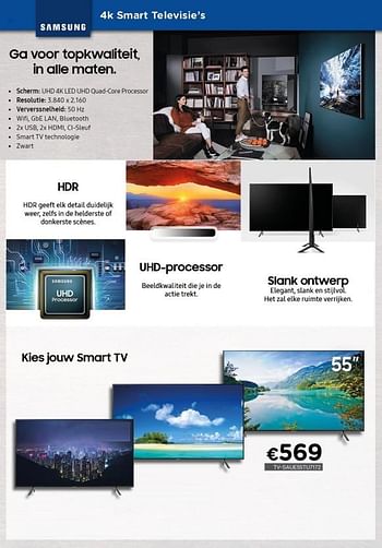 Promotions Samsung 4k smart tv-saue55tu7172 - Samsung - Valide de 04/01/2021 à 31/01/2021 chez Compudeals