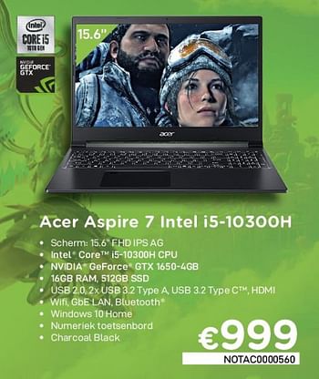 Promotions Acer aspire 7 intel i5-10300h - Acer - Valide de 04/01/2021 à 31/01/2021 chez Compudeals