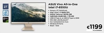 Promoties Asus vivo all-in-one intel i7-8550u - Asus - Geldig van 04/01/2021 tot 31/01/2021 bij Compudeals