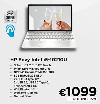 Promoties Hp envy intel i5-10210u - HP - Geldig van 04/01/2021 tot 31/01/2021 bij Compudeals
