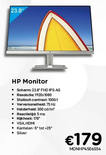 Promoties Hp monitor - HP - Geldig van 04/01/2021 tot 31/01/2021 bij Compudeals