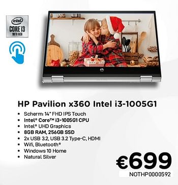 Promoties Hp pavilion x360 intel i3-1005g1 - HP - Geldig van 04/01/2021 tot 31/01/2021 bij Compudeals
