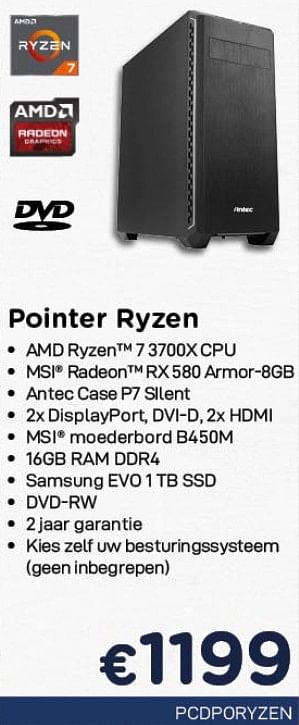 Promotions Pointer systems pointer ryzen - Pointer Systems - Valide de 04/01/2021 à 31/01/2021 chez Compudeals