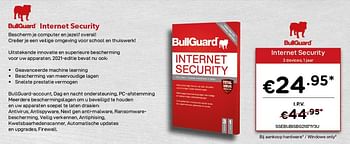 Promoties Bullguard internet security - Bullguard - Geldig van 04/01/2021 tot 31/01/2021 bij Compudeals