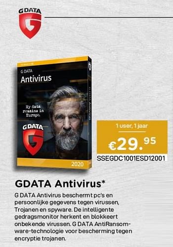 Promoties Gdata antivirus - G Data - Geldig van 04/01/2021 tot 31/01/2021 bij Compudeals