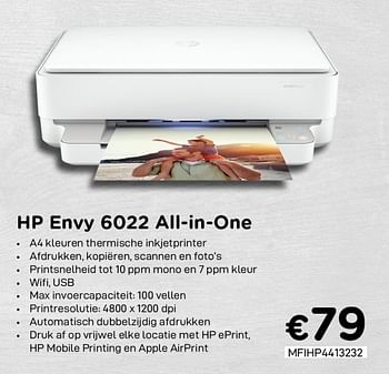 Promotions Hp envy 6022 all-in-one - HP - Valide de 04/01/2021 à 31/01/2021 chez Compudeals